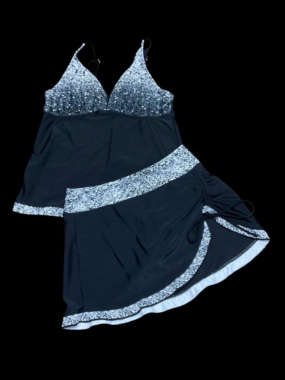 Black/White Tankini Set